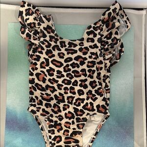 Posh Peanut Leopard Print Kids Swim One Piece